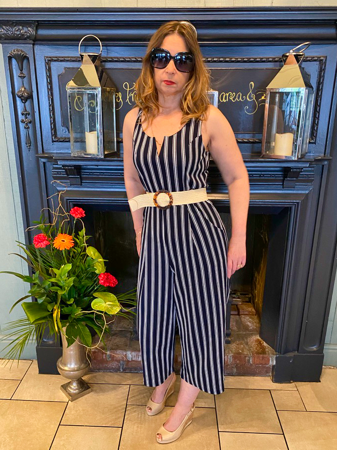 Santorini Sunset Striped Jumpsuit • Impressions Online Boutique